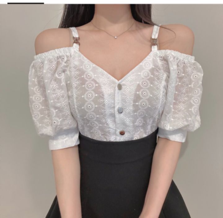 火Ⅱ-화투-T東大門代購女裝新品休閑熱賣25春夏襯衫蕾絲衫火Ⅱ襯衫/蕾絲衫