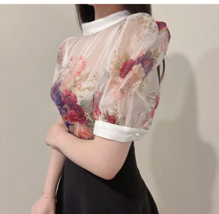火Ⅱ-화투-T東大門代購女士新款25春夏休閑職業襯衫蕾絲衫火Ⅱ襯衫/蕾絲衫