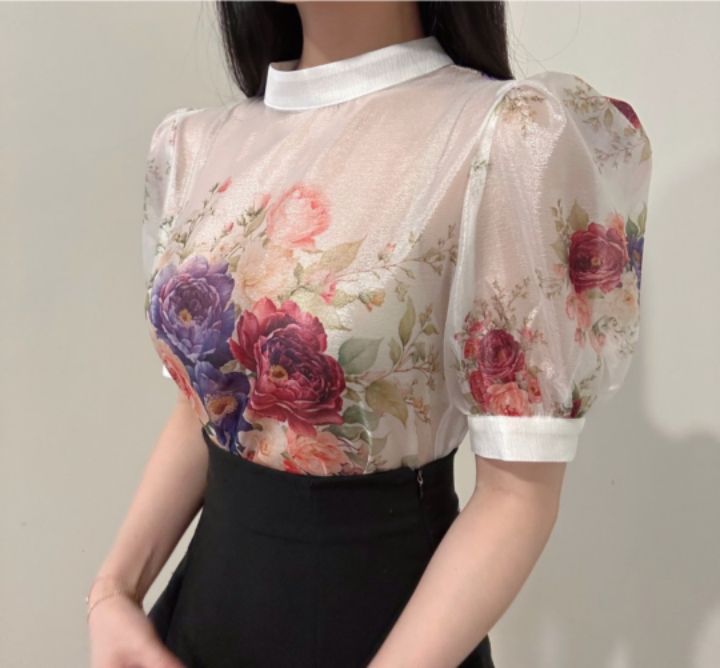 火Ⅱ-화투-T東大門代購女士新款25春夏休閑職業襯衫蕾絲衫火Ⅱ襯衫/蕾絲衫