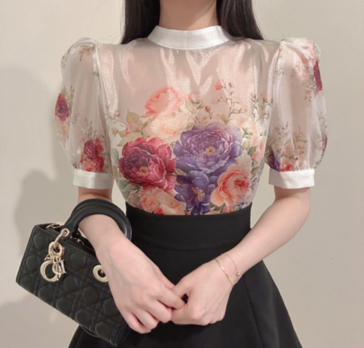 火Ⅱ-화투-T東大門代購女士新款25春夏休閑職業襯衫蕾絲衫火Ⅱ襯衫/蕾絲衫