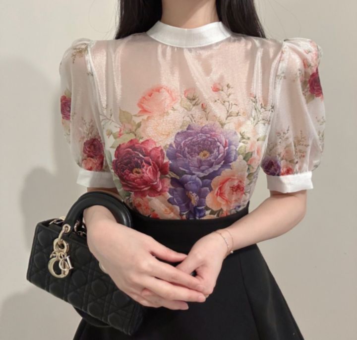 火Ⅱ-화투-T東大門代購女士新款25春夏休閑職業襯衫蕾絲衫火Ⅱ襯衫/蕾絲衫