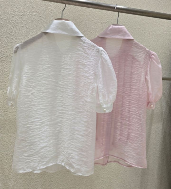 火Ⅱ-화투-T東大門實拍女裝新款25春夏休閑時尚襯衫蕾絲衫火Ⅱ襯衫/蕾絲衫