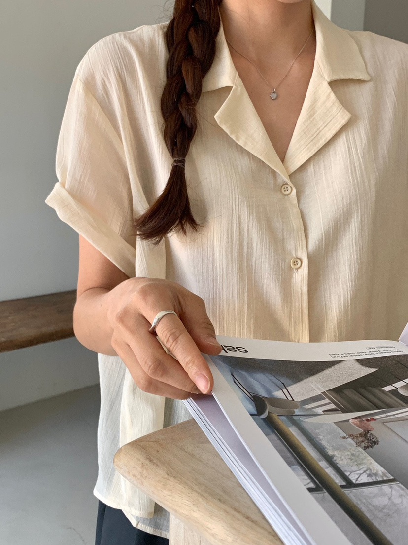 WOOD韓國直郵女士新款職業熱賣人氣時尚休閑襯衫蕾絲衫透明WOOD襯衫/蕾絲衫