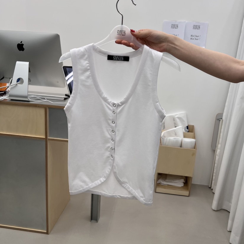 STAINLESS韓國直郵女士新款推薦人氣熱賣休閑真品吊帶背心紐扣STAINLESS吊帶/背心圖色2