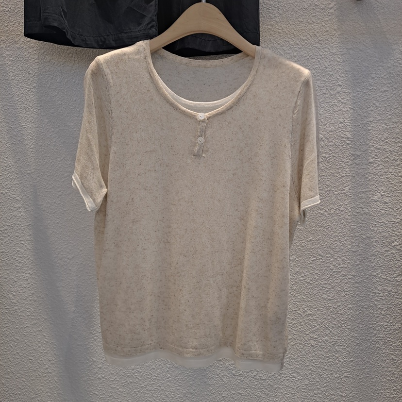 1 2ILLY-S韓國直郵女裝新款推薦休閑職業熱賣25春夏T恤假兩件1 2ILLY/THE SILT恤