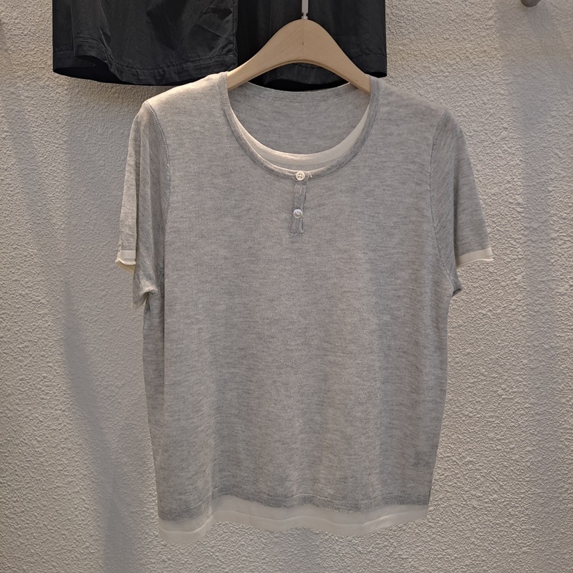 1 2ILLY-S韓國直郵女裝新款推薦休閑職業熱賣25春夏T恤假兩件1 2ILLY/THE SILT恤圖色3