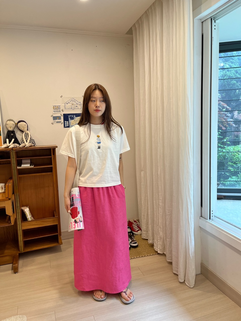 AT NOTE東大門代購女裝新品25春夏人氣推薦休閑長裙亞麻綁帶AT NOTE長裙