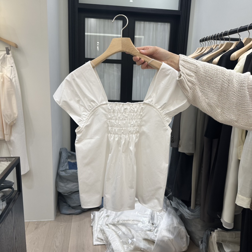 NOTTINGHAM東大門實拍女士新款熱賣25春夏職業休閑襯衫蕾絲衫NOTTINGHAM襯衫/蕾絲衫