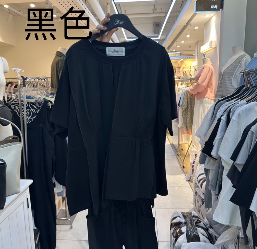 BAKHA東大門實拍女裝新品休閑職業時尚25春夏熱賣推薦人氣T恤BAKHAT恤圖色2