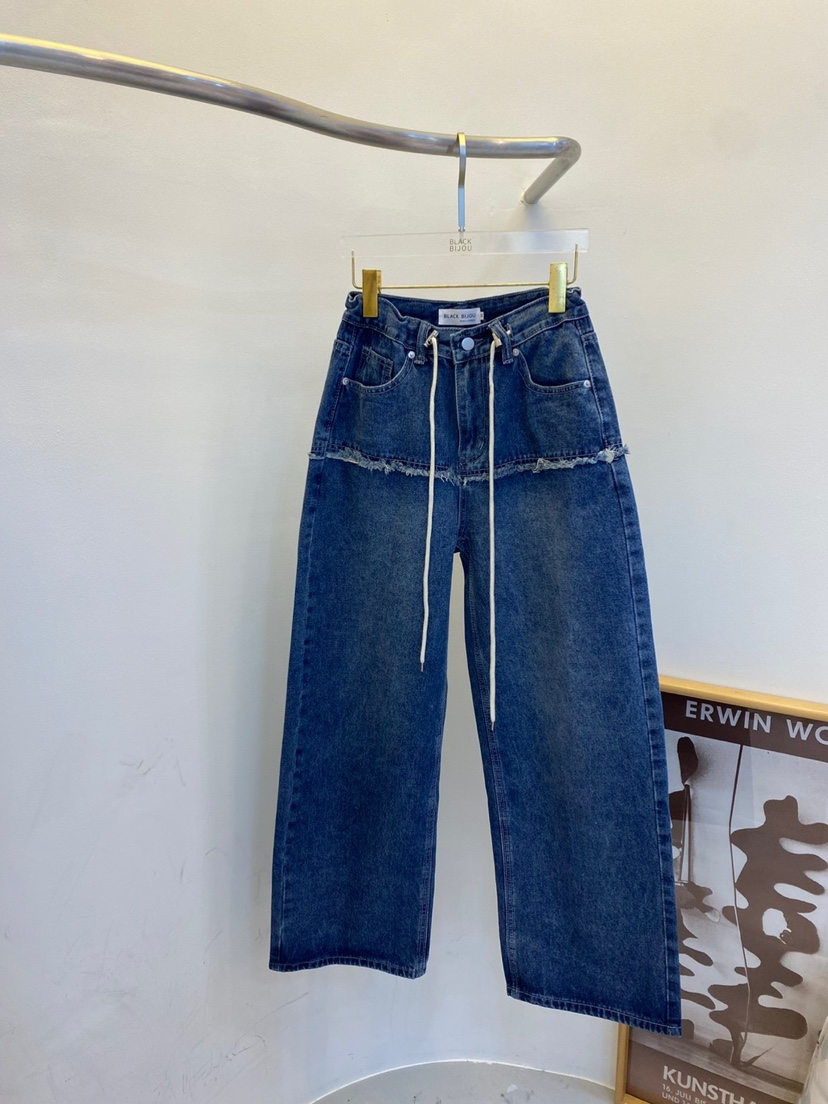 BLACK BIJOU東大門代購女士新款真品時尚25春夏人氣牛仔褲BLACK BIJOU牛仔褲