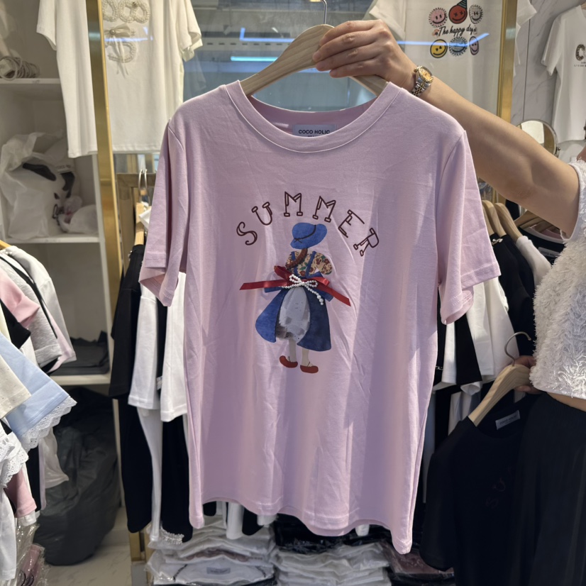 COCO HOLIC東大門代購女士新品職業25春夏推薦人氣熱賣T恤COCO HOLICT恤圖色3