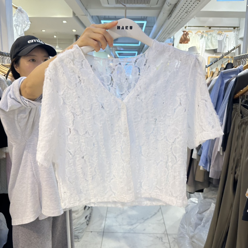HARU東大門直郵女裝新品真品職業25春夏人氣襯衫蕾絲衫開衫HARU襯衫/蕾絲衫圖色2