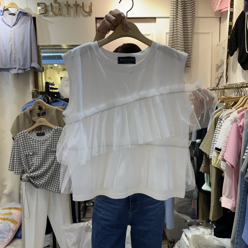 BUTTU韓國直郵女士新品25春夏推薦職業時尚真品人氣吊帶背心10 O CLOCK/Buttu吊帶/背心