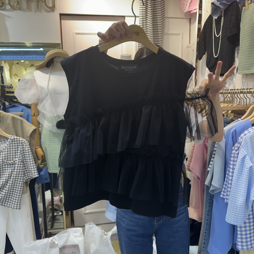 BUTTU韓國直郵女士新品25春夏推薦職業時尚真品人氣吊帶背心10 O CLOCK/Buttu吊帶/背心圖色2
