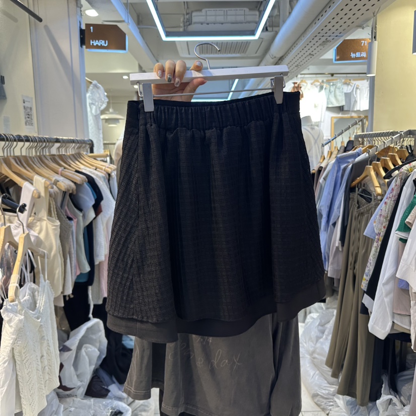HARU韓國代購女士新款時尚職業熱賣推薦休閑25春夏短裙格紋HARU短裙