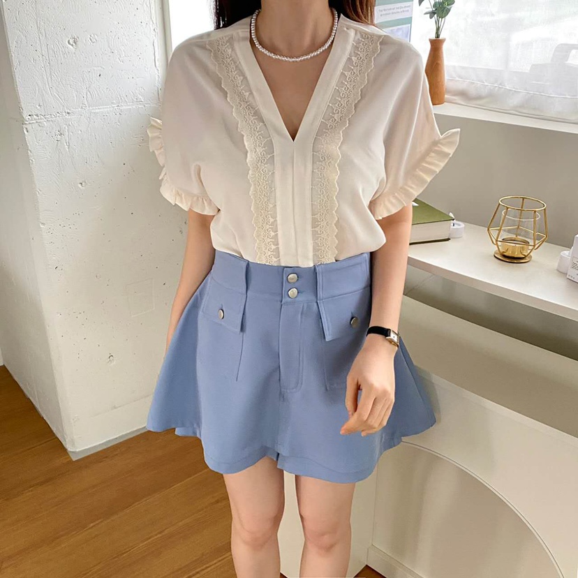 BLUE RIBBON韓國直郵女裝新品推薦25春夏休閑熱賣襯衫蕾絲衫BLUE RIBBON襯衫/蕾絲衫