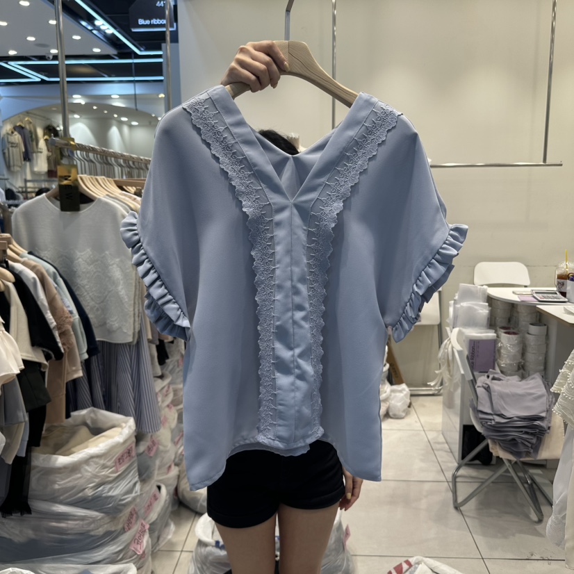 BLUE RIBBON韓國直郵女裝新品推薦25春夏休閑熱賣襯衫蕾絲衫BLUE RIBBON襯衫/蕾絲衫圖色2
