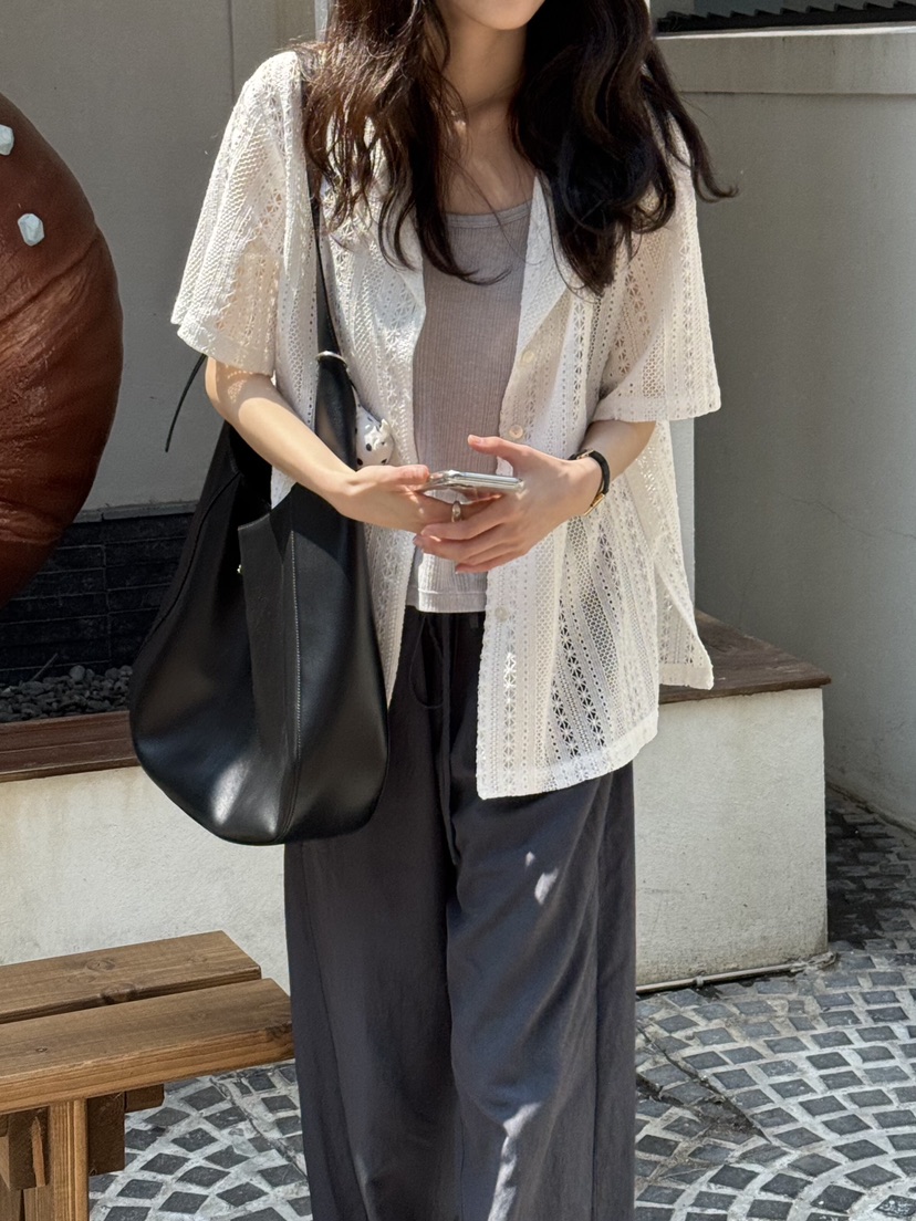 ERUME韓國直郵㊣女裝新款熱賣休閑時尚25春夏人氣襯衫蕾絲衫ERUME襯衫/蕾絲衫