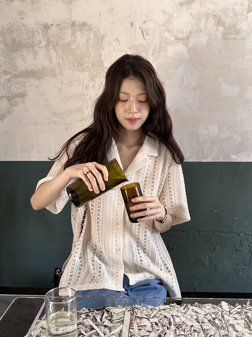 ERUME韓國直郵㊣女裝新款熱賣休閑時尚25春夏人氣襯衫蕾絲衫ERUME襯衫/蕾絲衫