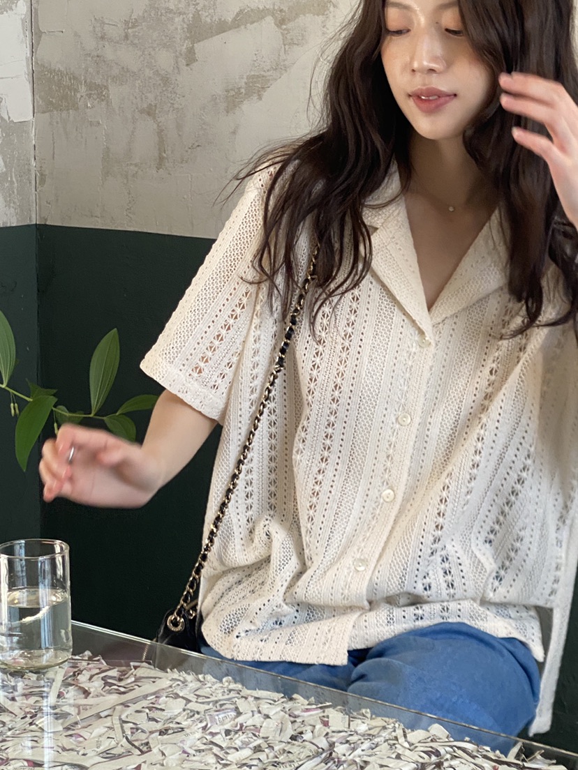 ERUME韓國直郵㊣女裝新款熱賣休閑時尚25春夏人氣襯衫蕾絲衫ERUME襯衫/蕾絲衫