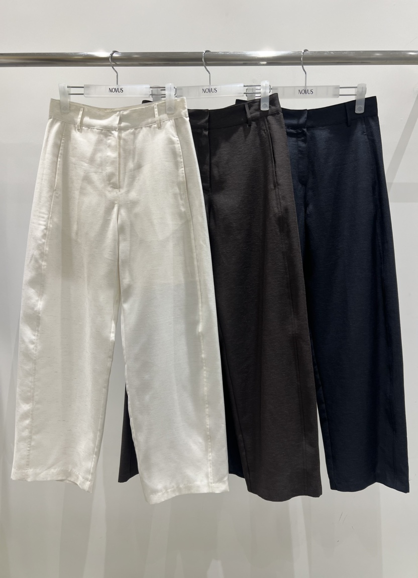 NOVUS韓國㊣直郵東大門代購女裝新品時尚休閑褲不含腰帶亞麻NOVUS休閑褲
