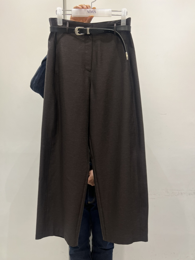 NOVUS韓國㊣直郵東大門代購女裝新品時尚休閑褲不含腰帶亞麻NOVUS休閑褲圖色2