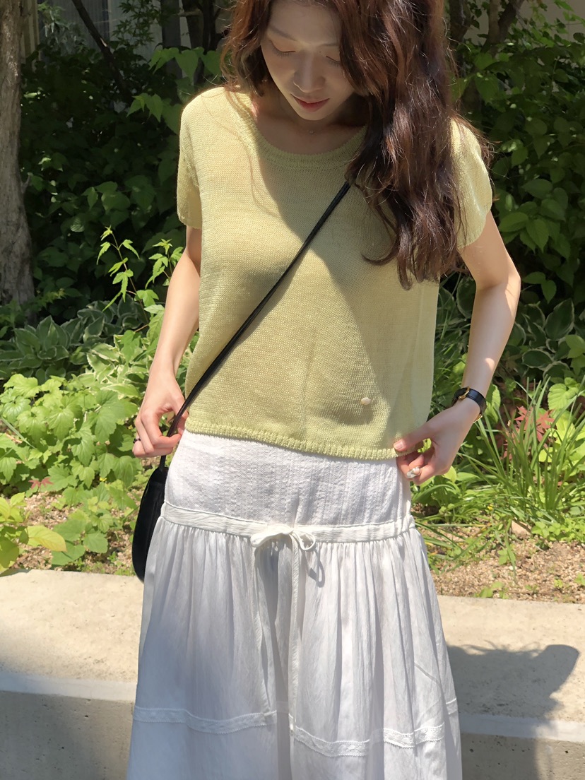 ERUME直郵韓國代購㊣女裝新款熱賣時尚休閑推薦25春夏針織衫亞麻ERUME針織衫