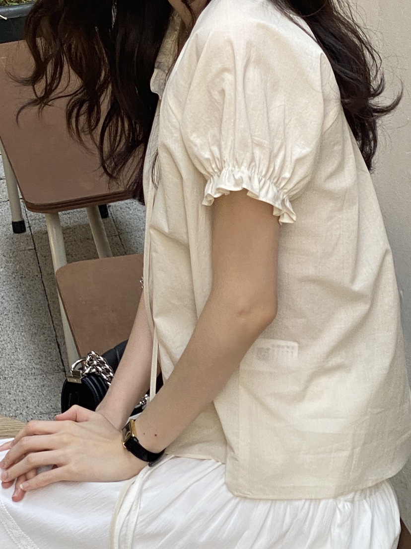 ERUME韓國㊣直郵東大門代購女裝新款時尚25春夏人氣襯衫蕾絲衫ERUME襯衫/蕾絲衫