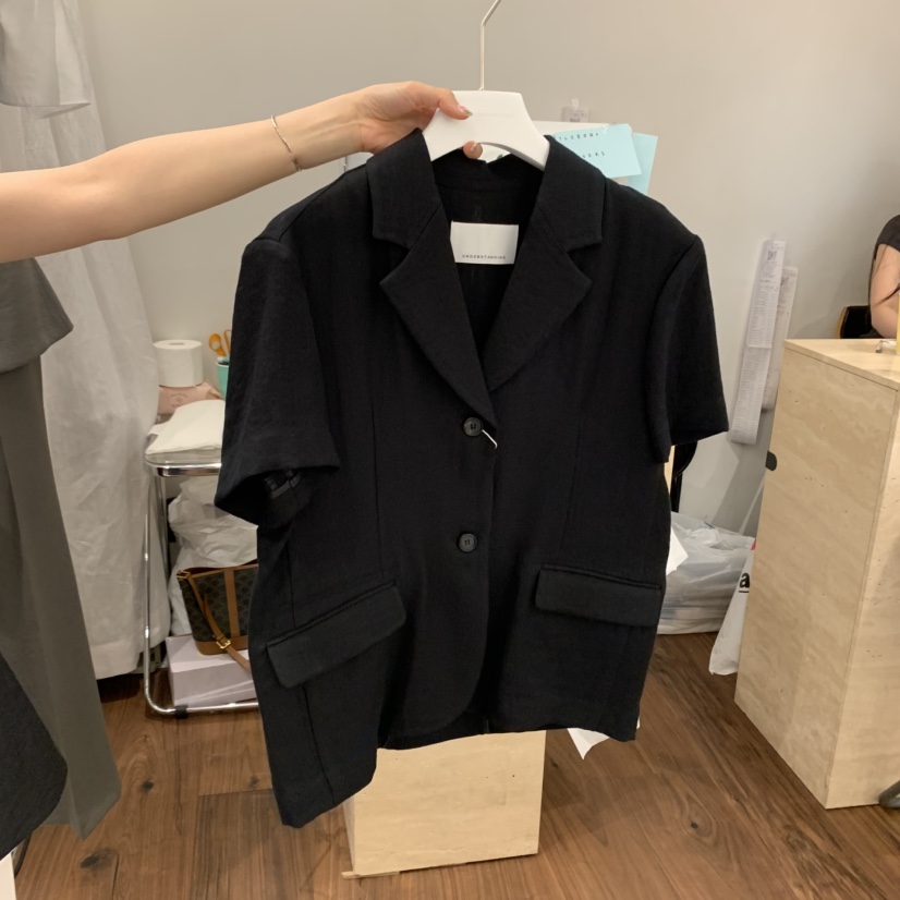 UNDERSTANDING韓國㊣直郵東大門代購女裝新品熱賣夾克亞麻紐扣UNDERSTANDING夾克圖色2
