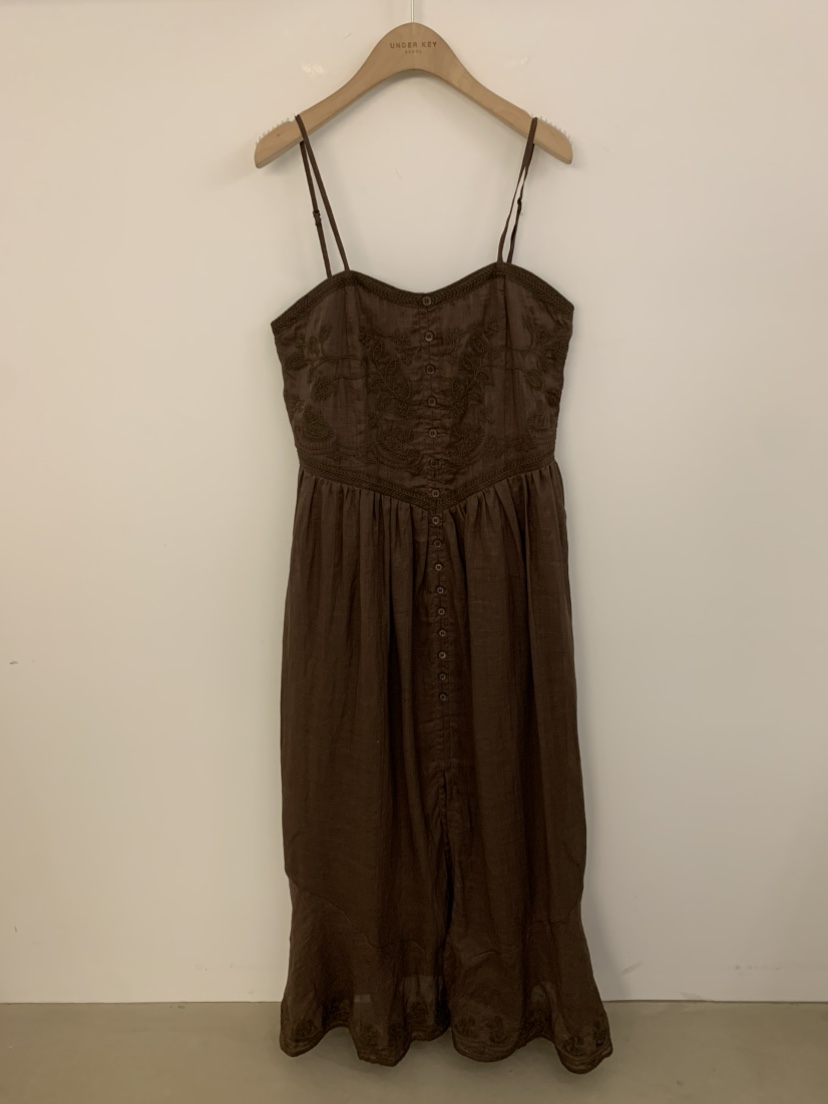 UNDER KEY直郵韓國代購㊣女裝新款時尚熱賣連衣裙刺繡亞麻UNDER KEY連衣裙圖色3