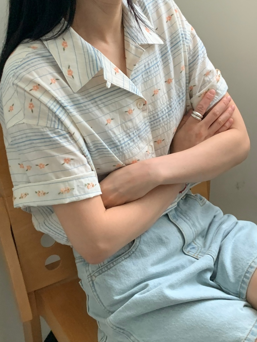 REGULARLY/PLACOR韓國㊣直郵東大門代購女裝新品25春夏襯衫蕾絲衫刺繡REGULARLY/PLACOR襯衫/蕾絲衫