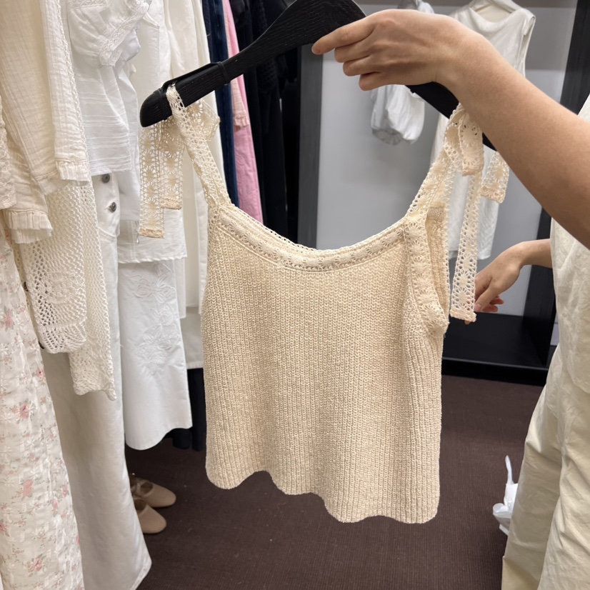 UNANSWERED-MYSTERY直郵韓國代購㊣女裝新款25春夏吊帶背心蕾絲UNANSWERED/MYSTERY吊帶/背心圖色3