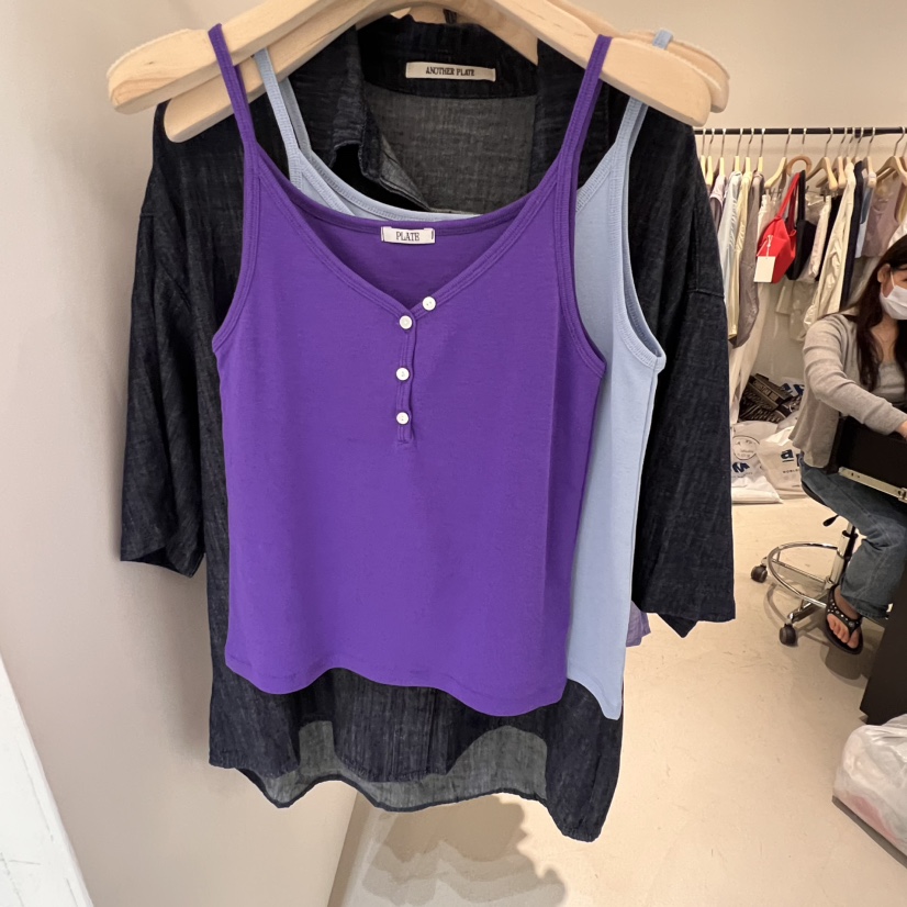 PLATE韓國直郵㊣東大門實拍女裝新品人氣時尚推薦25春夏吊帶背心PLATE吊帶/背心圖色3
