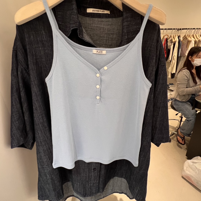 PLATE韓國直郵㊣東大門實拍女裝新品人氣時尚推薦25春夏吊帶背心PLATE吊帶/背心圖色4