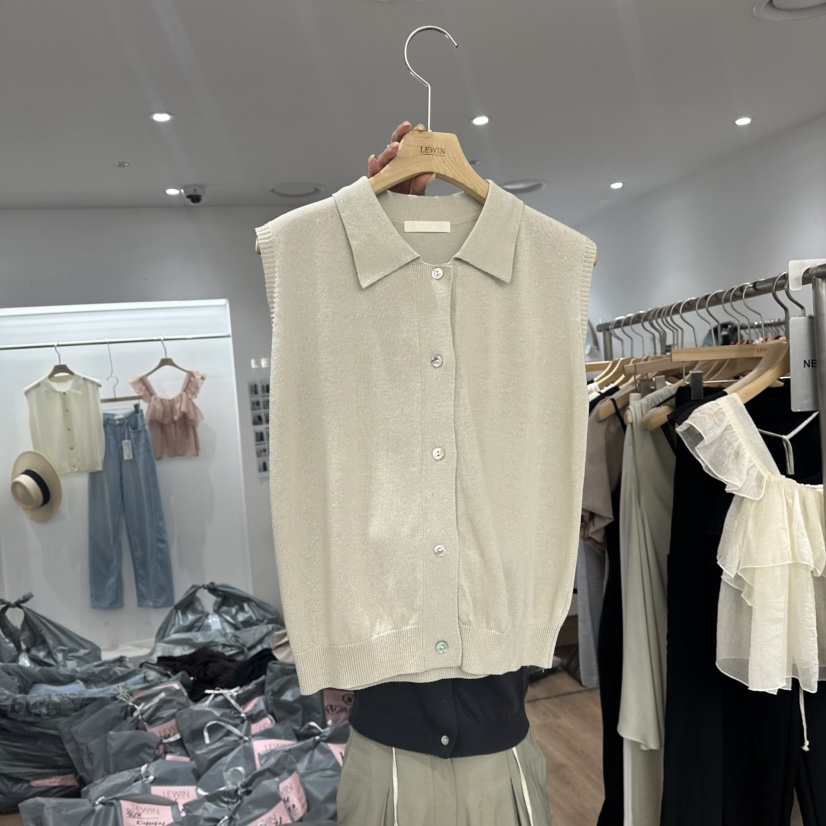 LEWIN韓國直郵㊣東大門實拍女裝新品人氣休閑時尚25春夏馬甲開衫LEWIN馬甲圖色3