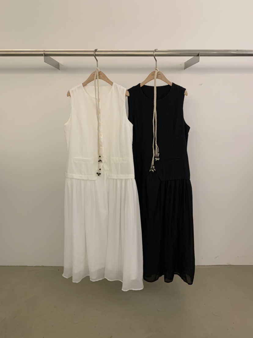 UNDER KEY韓國直郵㊣女裝新品休閑25春夏連衣裙含腰繩亞麻UNDER KEY連衣裙