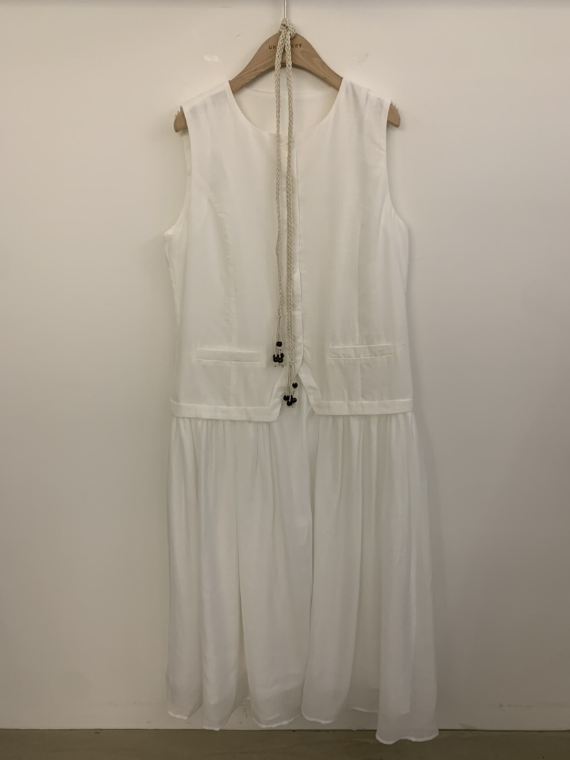 UNDER KEY韓國直郵㊣女裝新品休閑25春夏連衣裙含腰繩亞麻UNDER KEY連衣裙