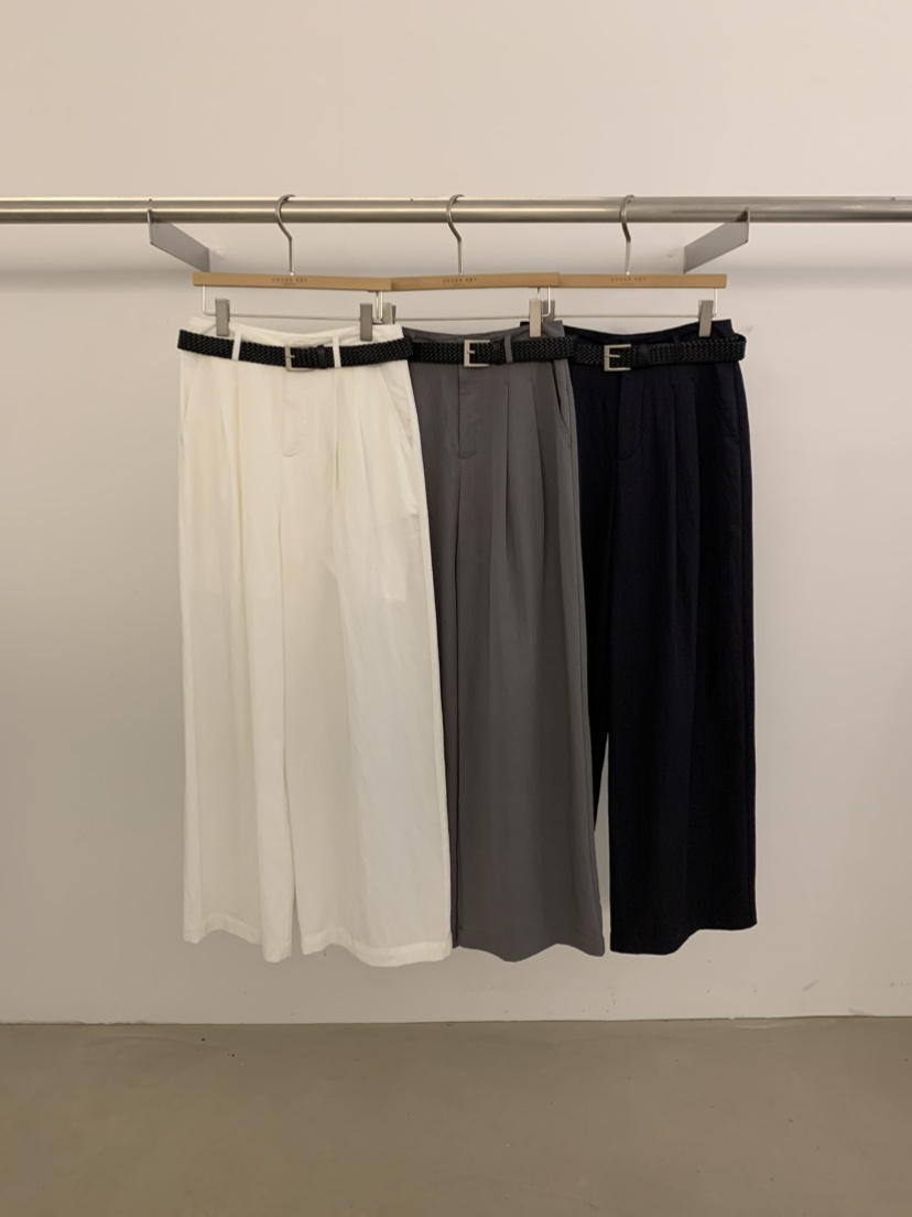 UNDER KEY韓國直郵㊣女裝新品25春夏休閑休閑褲含腰帶天絲UNDER KEY休閑褲
