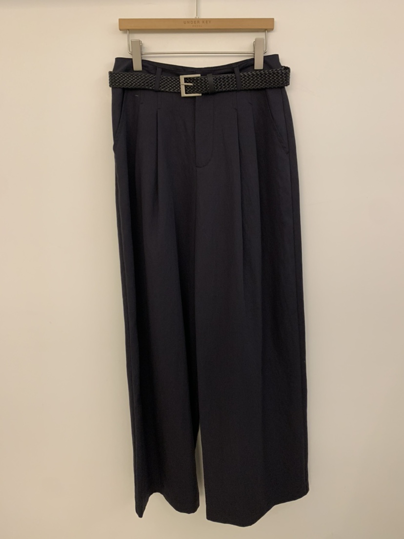 UNDER KEY韓國直郵㊣女裝新品25春夏休閑休閑褲含腰帶天絲UNDER KEY休閑褲圖色3