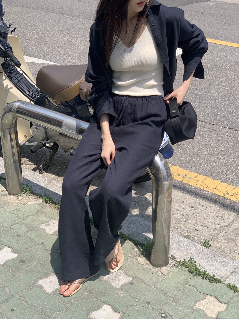 LOGARDEN韓國㊣直郵東大門代購女裝新款時尚襯衫蕾絲衫亞麻布LO GARDEN襯衫/蕾絲衫