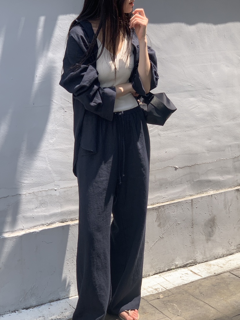 LOGARDEN韓國㊣直郵東大門代購女裝新款時尚襯衫蕾絲衫亞麻布LO GARDEN襯衫/蕾絲衫