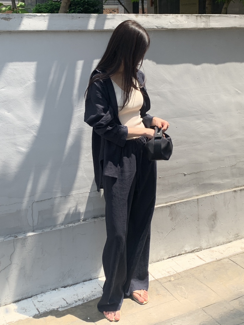 LOGARDEN韓國㊣直郵東大門代購女裝新款時尚襯衫蕾絲衫亞麻布LO GARDEN襯衫/蕾絲衫