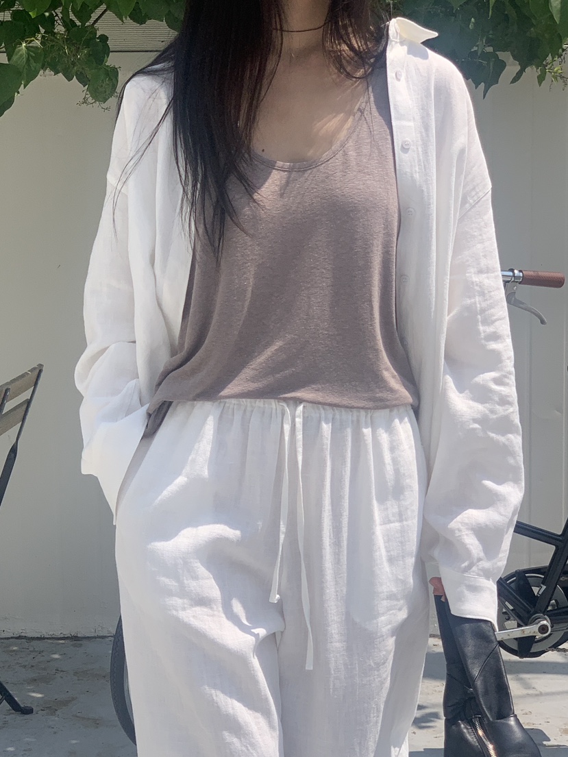 LOGARDEN韓國㊣直郵東大門代購女裝新款時尚襯衫蕾絲衫亞麻布LO GARDEN襯衫/蕾絲衫