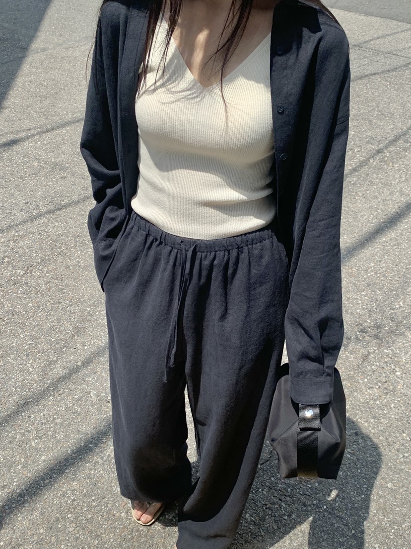 LOGARDEN韓國㊣直郵東大門代購女裝新款時尚襯衫蕾絲衫亞麻布LO GARDEN襯衫/蕾絲衫圖色2