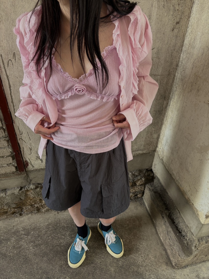 FRANC—L韓國直郵㊣東大門實拍女裝新品推薦時尚休閑吊帶背心FRANC吊帶/背心