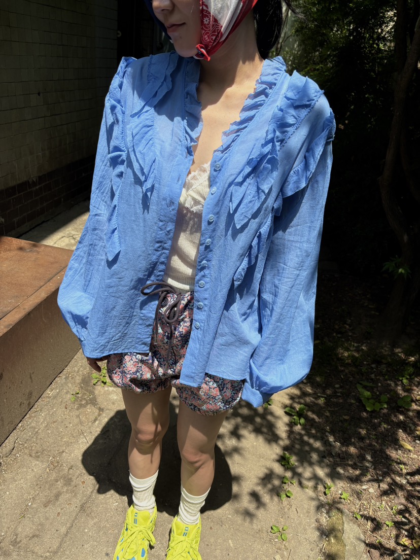 FRANC—L韓國直郵㊣東大門實拍女裝新款人氣休閑襯衫蕾絲衫FRANC襯衫/蕾絲衫圖色3