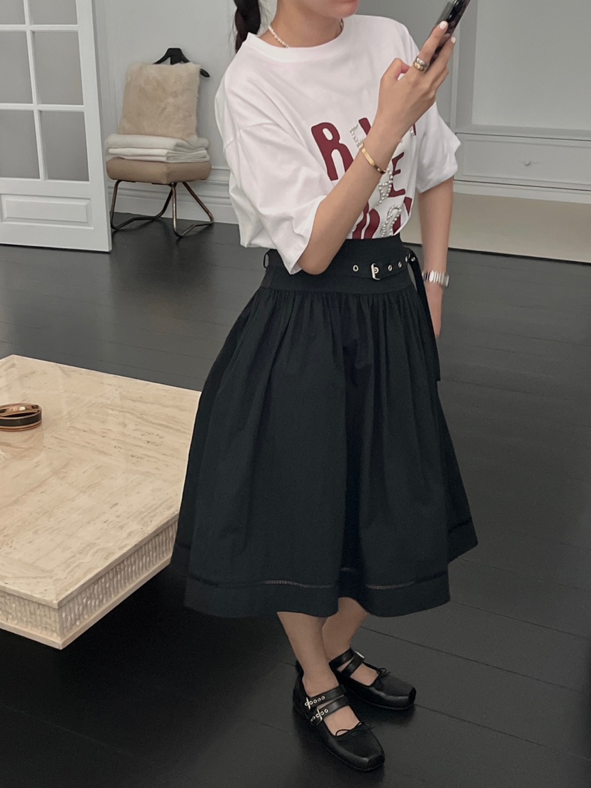 MADE-P韓國直郵㊣東大門實拍女裝新品熱賣25春夏半身裙中短裙MADE-P半身裙/中短裙
