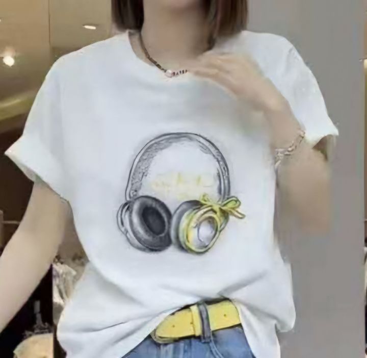 BLING BLING-S韓國直郵㊣東大門實拍女裝新款推薦T恤復古BLING BLING-ST恤圖色2