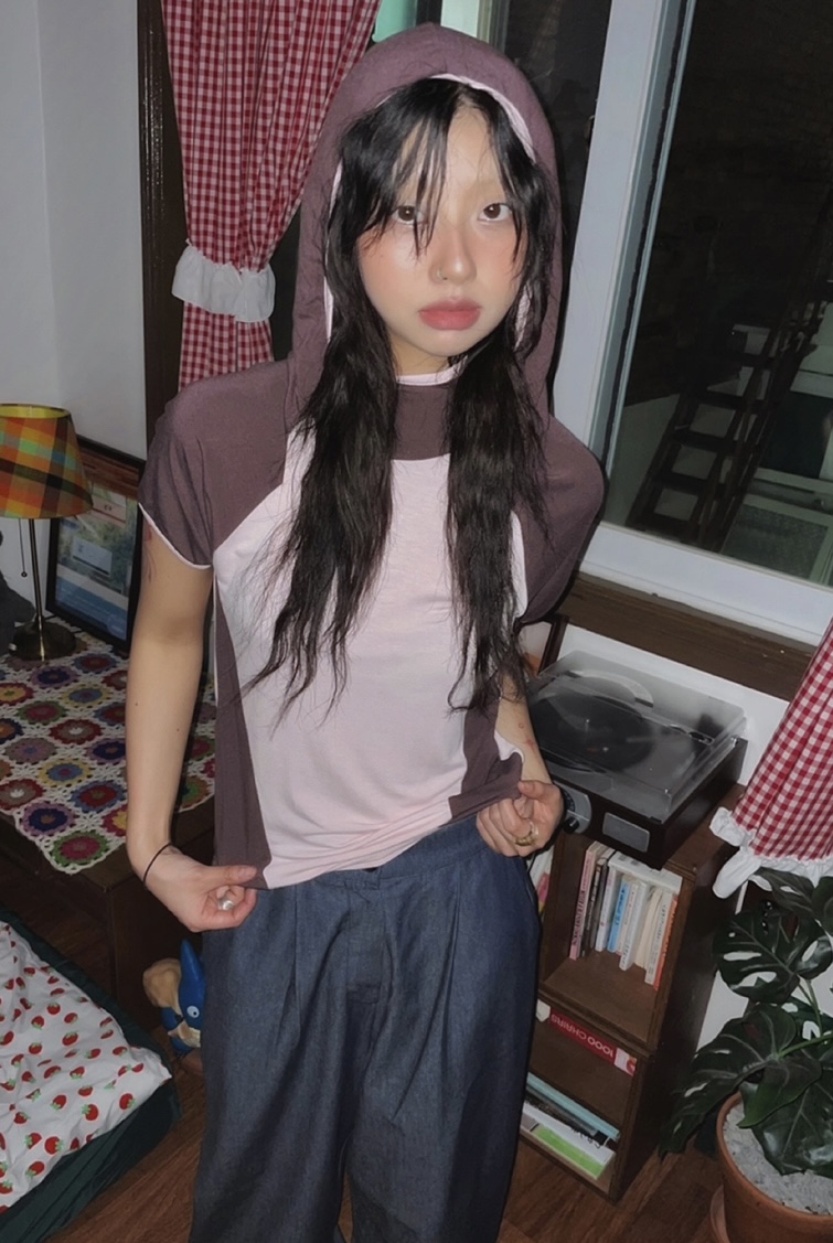 I I韓國㊣直郵東大門代購女裝新款25春夏休閑熱賣時尚T恤連帽ITSSONGT恤