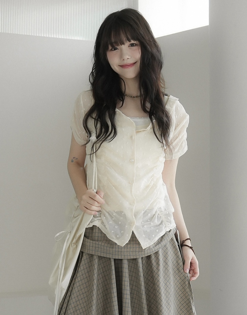 I I韓國直郵㊣東大門實拍女裝新款時尚休閑人氣襯衫蕾絲衫ITSSONG襯衫/蕾絲衫